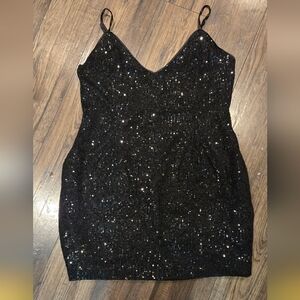 Fashion Nova Black Sequin Glam Dress